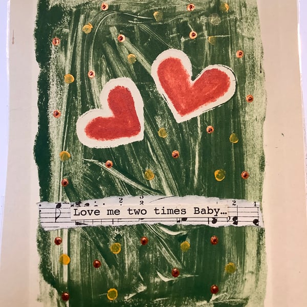Mixed media art print. Original. Love. The doors. Love me two times….