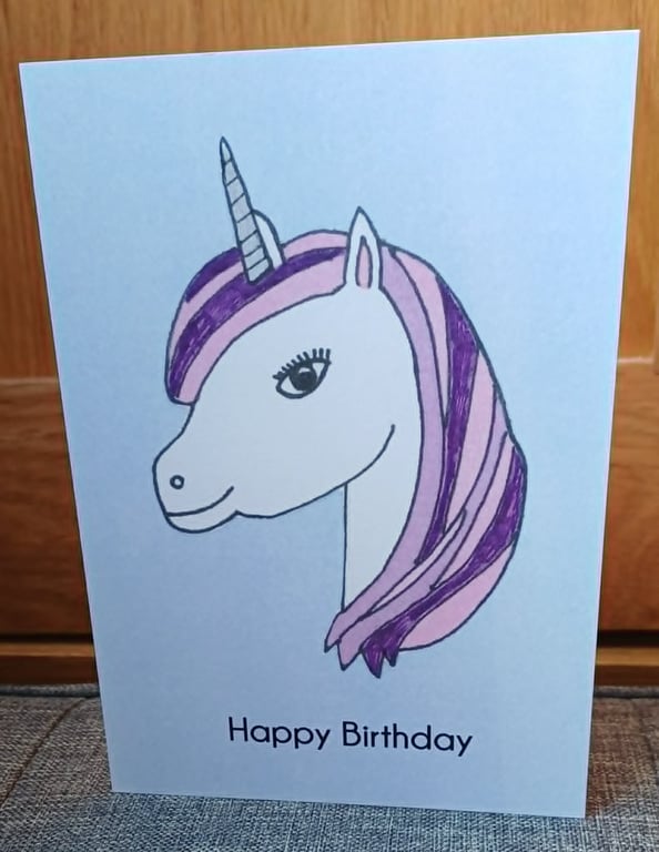 A6 Unicorn Happy Birthday Greeting Card