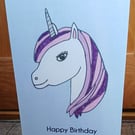 A6 Unicorn Happy Birthday Greeting Card