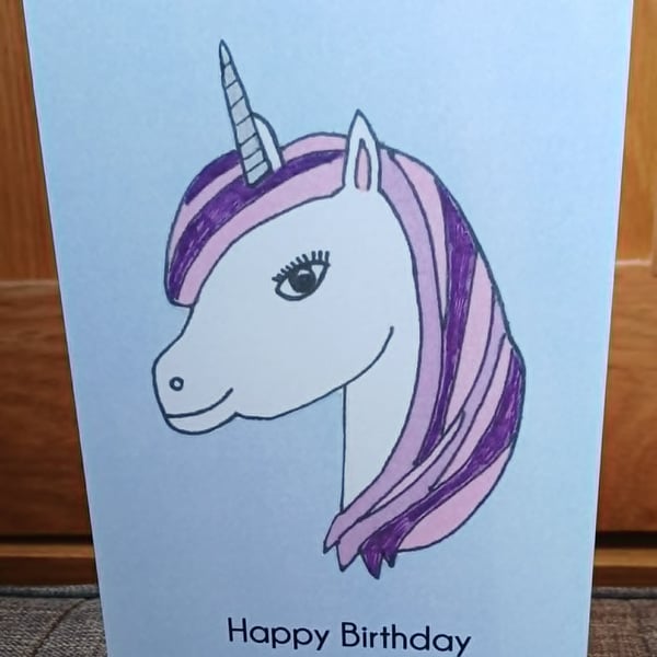 A6 Unicorn Happy Birthday Greeting Card