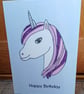 A6 Unicorn Happy Birthday Greeting Card