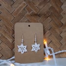 Handmade Crochet Snowflake Earrings