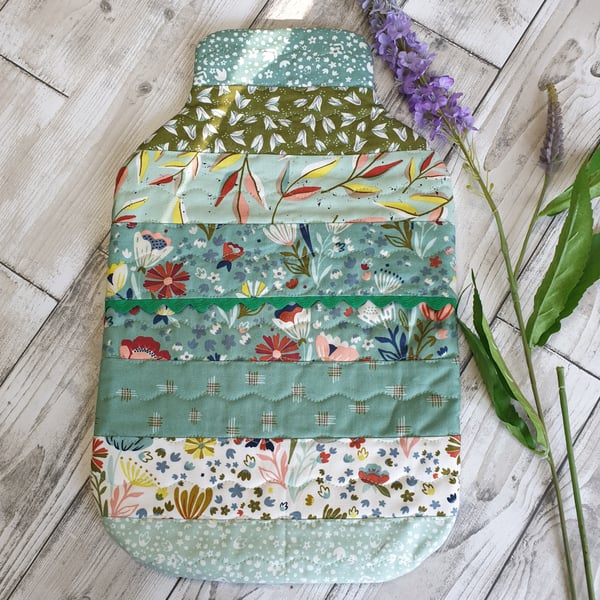 Hot Water Bottle Cover, Quilted Cover