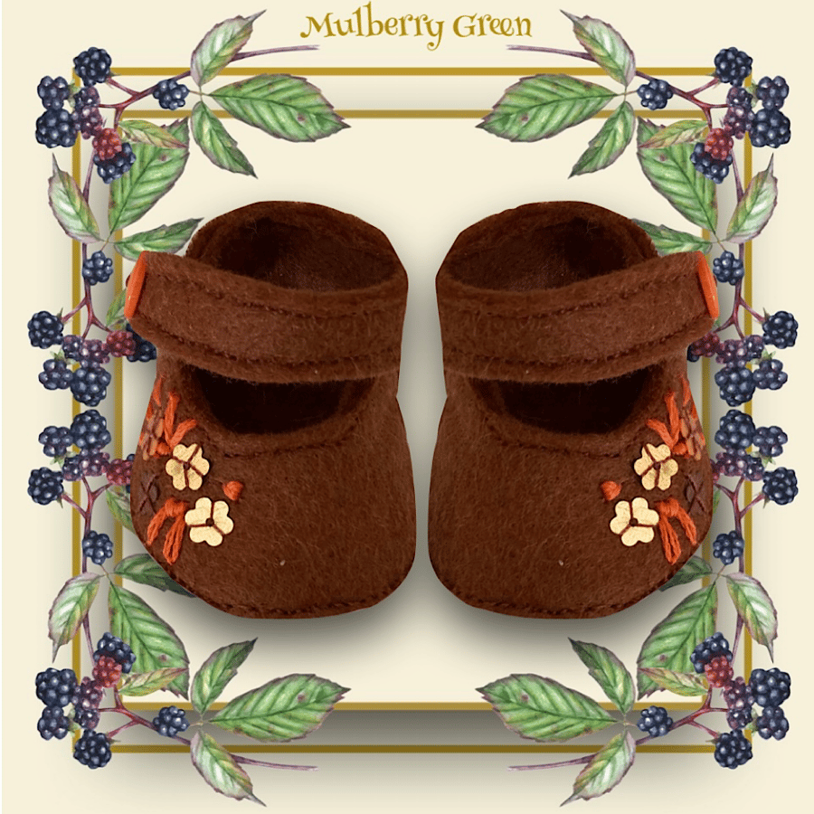 Chestnut Brown Embroidered Shoes