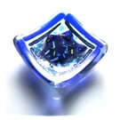 Ring Dish Fused Glass 7cm Blue Star dichroic 