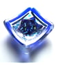Ring Dish Fused Glass 7cm Blue Star dichroic  - Image 1