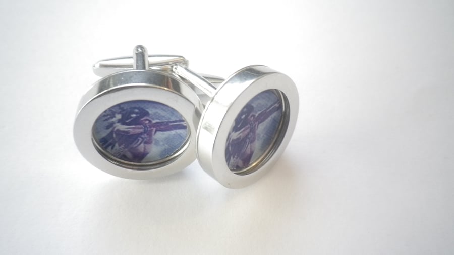 Indian Brave cufflinks,free shipping, gift wrapped, dramatic image Ref 1234.