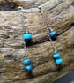 Genuine Turquoise Sterling Silver Chain Dangle Earrings. - Image 1