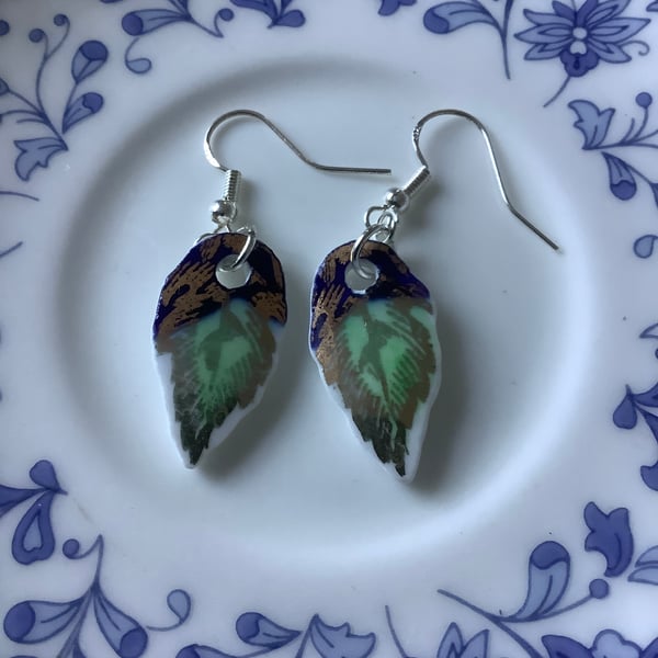 Handmade Drop Earrings, Broken Ceramic, Unique Earrings, Eco Friendly Gifts.