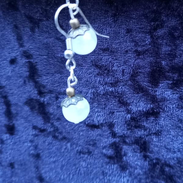 Rose quartz crystal earrings 