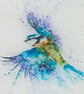 Bluetit Glass Placemat, Wildlife Design Table Mat, Glass Trivet, Hot Plate, Wate - Image 3