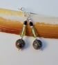 Peridot, Larvikite, Black Spinel & Silver Earrings, August Birthstone Jewellery - Image 5