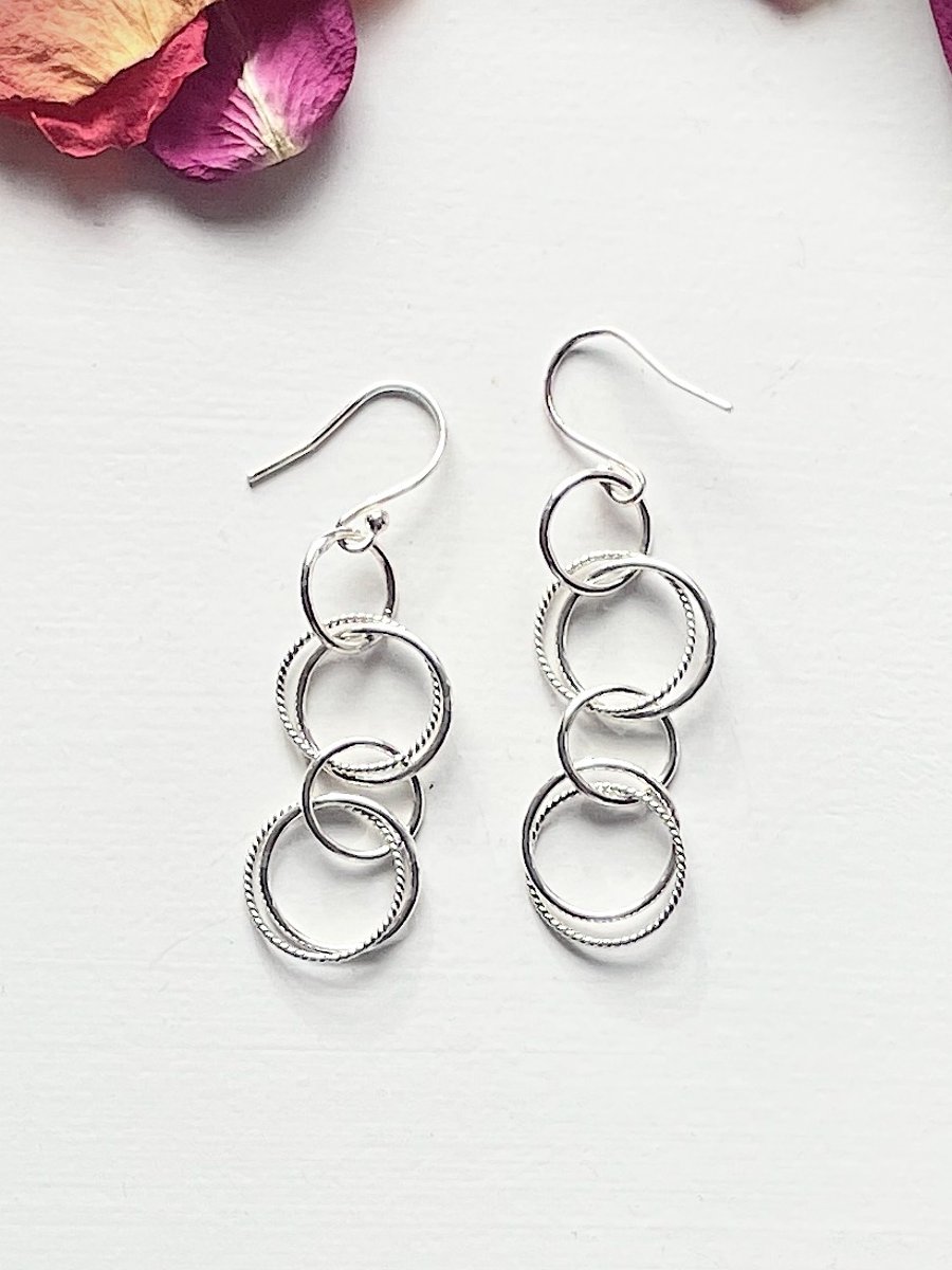 Sterling silver dangly hoops