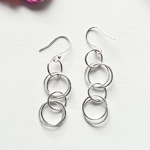 Sterling silver dangly hoops