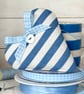 BLUE AND WHITE STRIPED HEART DECORATION - maxi size - Image 4