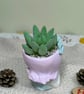 Dreamy girl planter pot with artificial succulent, pastel boho fairy home decor - Image 4