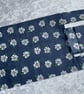 ECO COTTON FOLD AWAY POCKET SHOPPING BAG REUSABLE GIFT in NAVY FLORAL