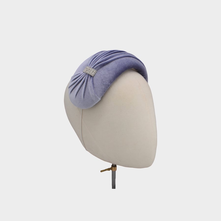 Lilac Velvet Bandeau Headband - Handmade to Order Hat