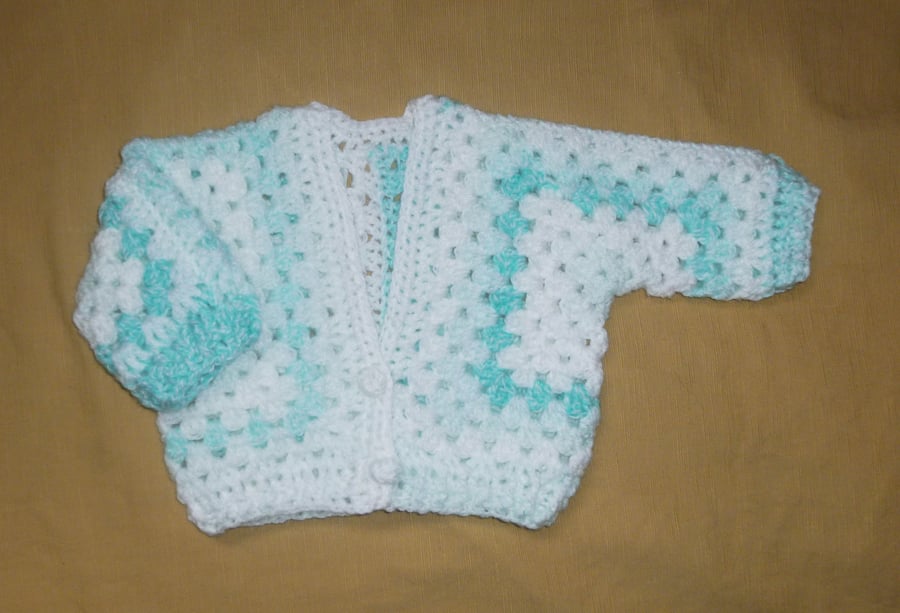 crochet baby hexagon cardigan ( ref F 638.Cr J3 )