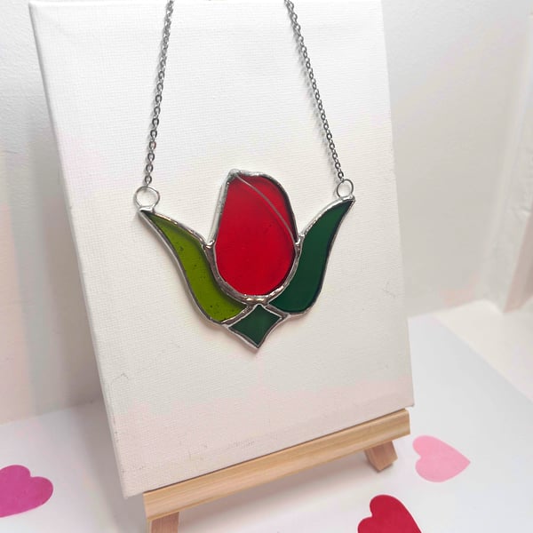 Boxed Valentine Rose sun catcher