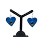 St Lucian flag earrings, love Saint Lucia,  loveheart jewellery, caribbean queen
