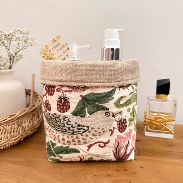 William Morris Strawberry Thief Fabric Storage Basket