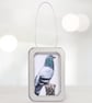 Handmade Fabric Pigeon in Tin Frame – Small Textile Bird Picture - Image 2