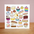 Little Cakes greetings card – Blank inside, FSC certified, 148x148mm