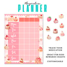 Strawberry Shortcake Magnetic Habit Tracker Medication Tracking Chart 