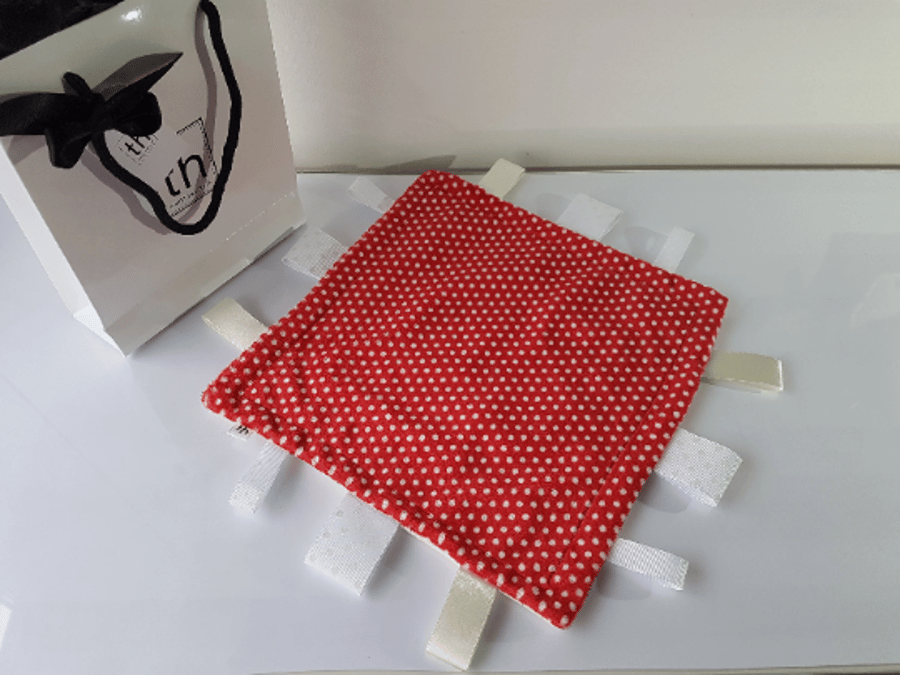 Introducing the Dotty Red Plush Small Comfort Blanket 