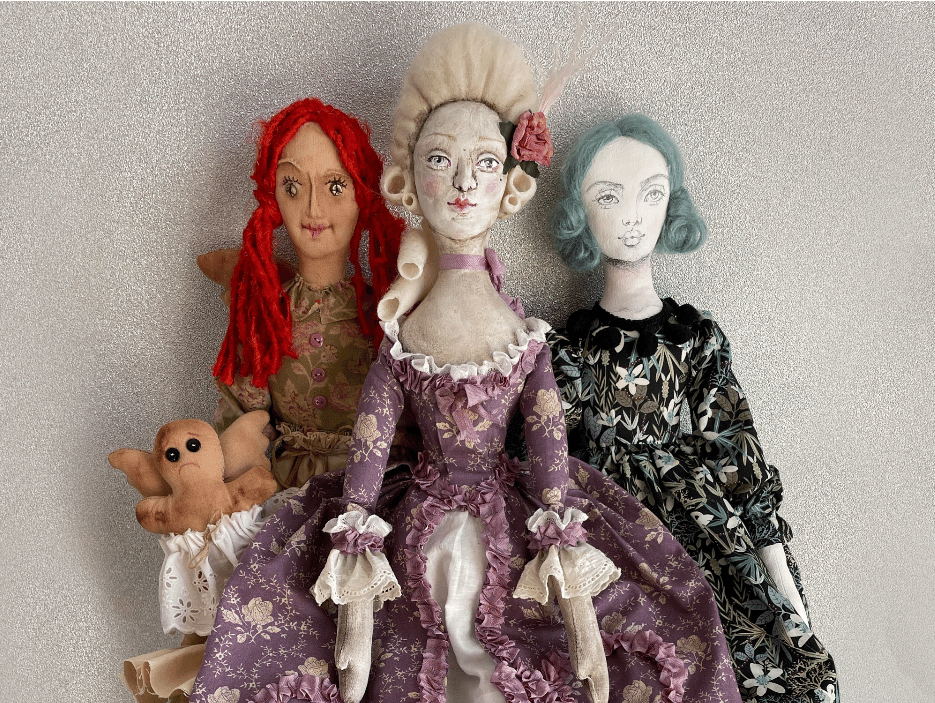 MOLLY simple cloth art doll pattern and tutorial with button joints