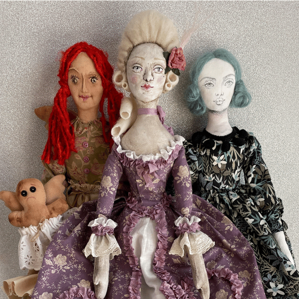 MOLLY simple cloth art doll pattern and tutorial with button joints