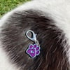 Progress stitch marker Tom’s purple paw