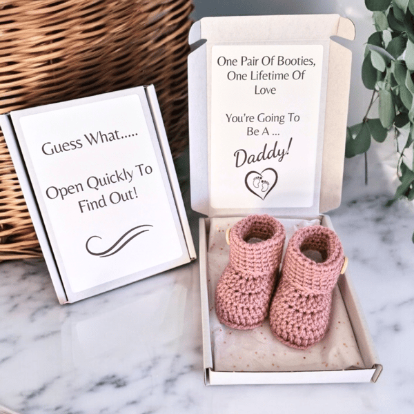 Pregnancy Announcement – One Pair Of Booties – You’re Going To Be A Daddy Gift
