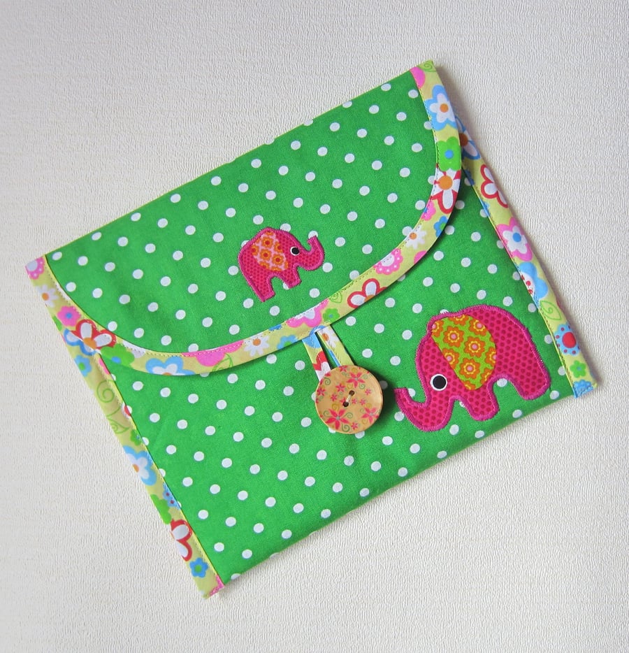 Green Spot Elephant Make Up Bag
