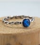 Mermaid Stacking Ring - Silver Abalone Ring - Sterling Silver Twist  - Image 1
