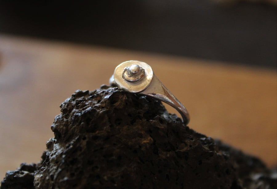 Handmade Recycled Sterling Silver 'Pebble Stack' Ring