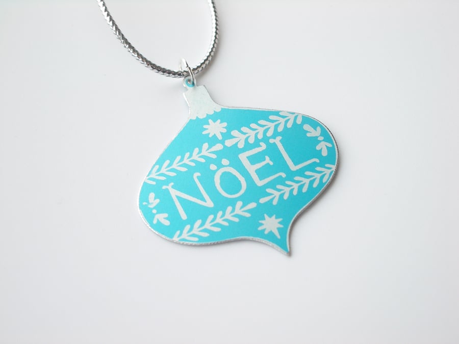 Christmas handmade bauble in blue