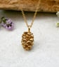 Handmade Gold Pinecone Necklace - Image 2