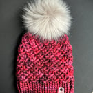 Merino wool, super chunky hat with Pom Pom