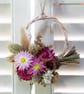 Mini Pink Strawflower dried flower gift sized wreath - Image 5