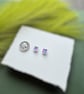 Pink & Blue Acrylic Confetti Square Stud Earrings - Image 7