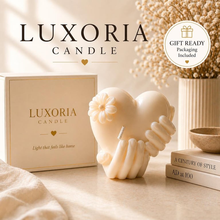 Luxury Heart Candle Aesthetic Home Decor Gift Ready Candle Minimalist Candle Sel