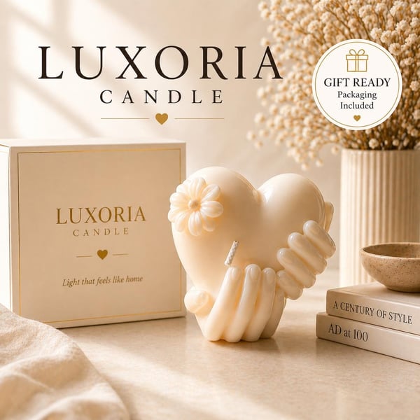 Luxury Heart Candle Aesthetic Home Decor Gift Ready Candle Minimalist Candle Sel