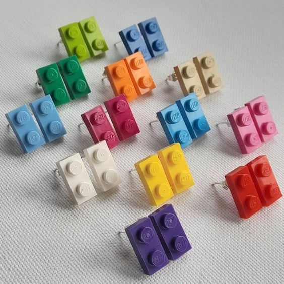 Lego 1x2 Stud Earrings
