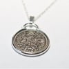 1958 62nd Birthday Anniversary sixpence coin pendant plus 20inch SS chain gift