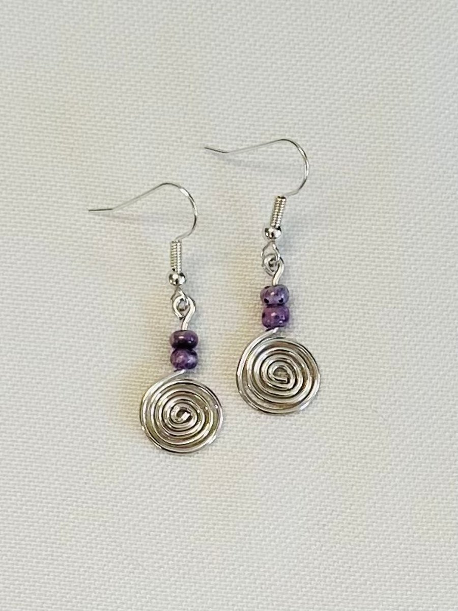 Handmade spiral earrings 