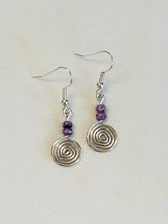 Handmade spiral earrings 