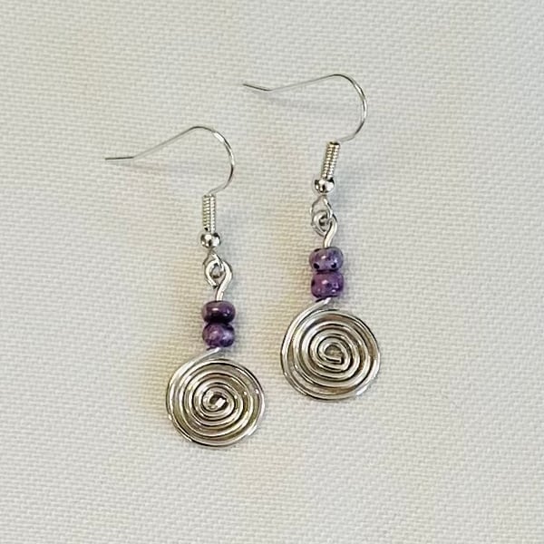 Handmade spiral earrings 