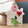 Small Ceramic bird house decoration Pottery bird house 